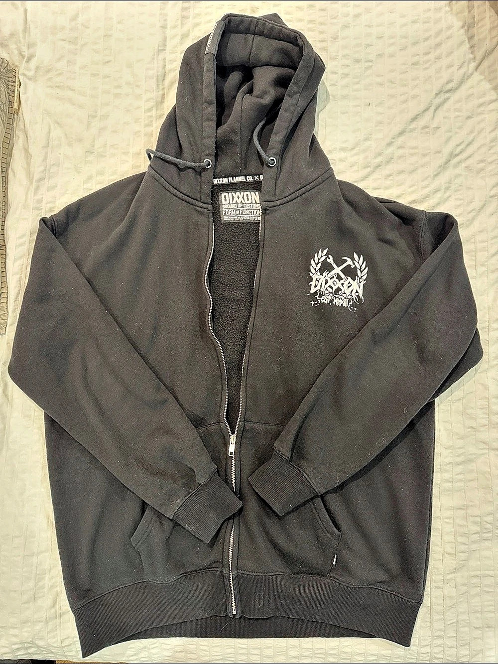 Dixxon Graphic Zip Hoodie in Black